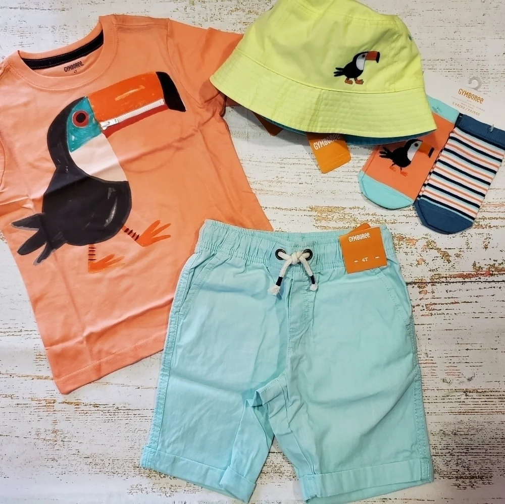 4T NWT Toucan Set True Blue Summer Collection Gymboree